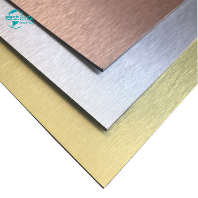 Aluminiumcomposite geborstelde, corrosiebestendige, glanzende Acp-platen 2440 mm